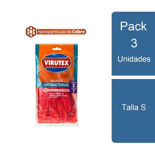 Pack 3 Guantes Multiuso Antibacterial Talla S Virutex